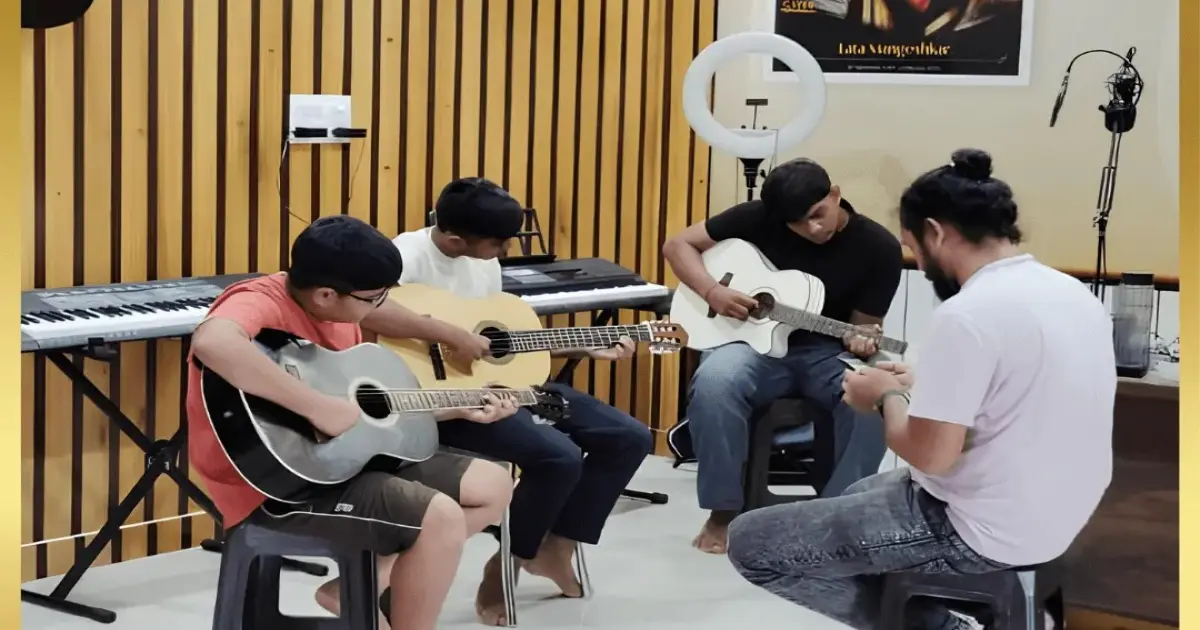 student vocal training exercise